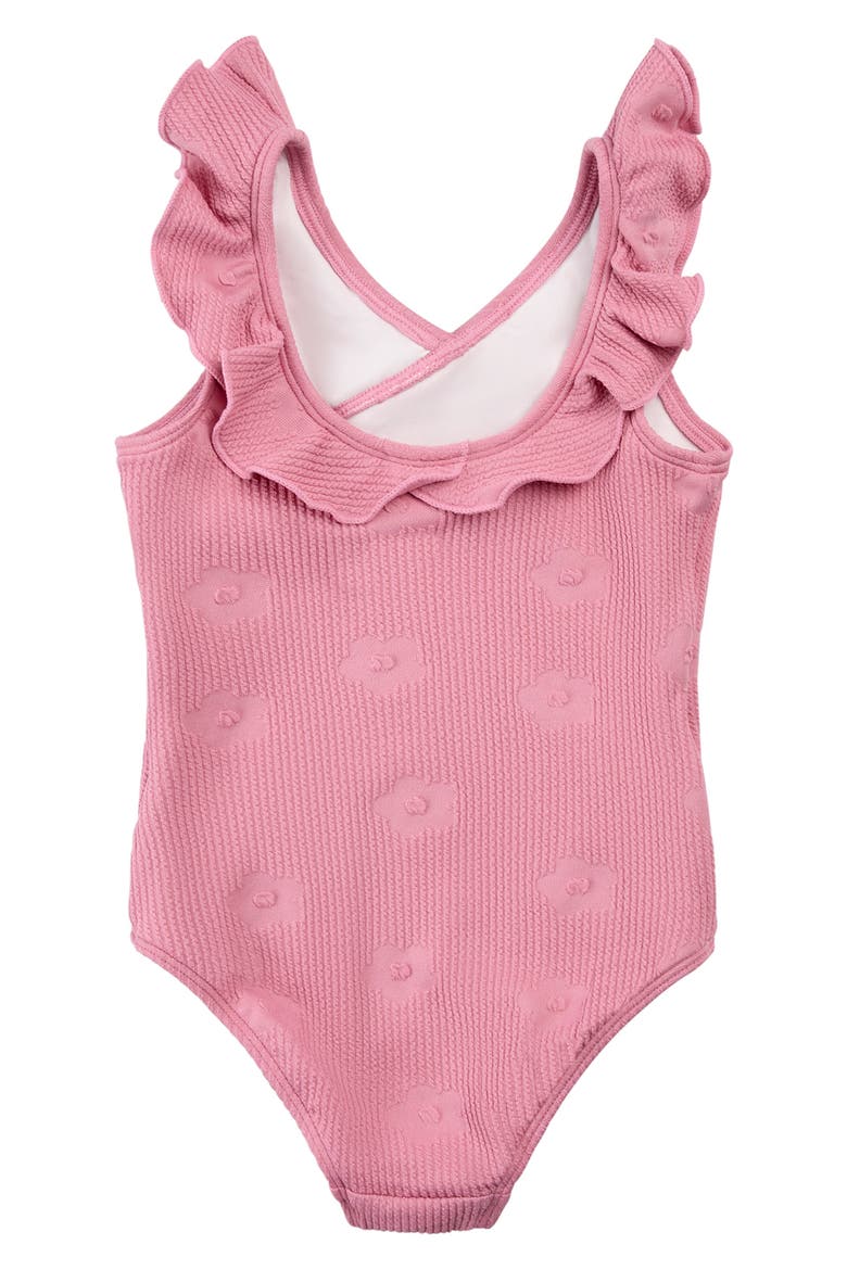 Kids' Hibiscus Ruffle One-Piece Swimsuit, Alternate, color, DARK PINK