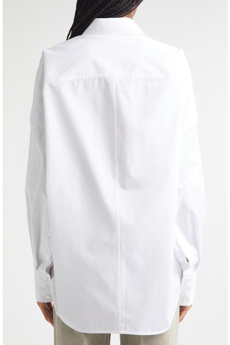 Lace Panel Poplin Shirt, Alternate, color, PURE WHITE