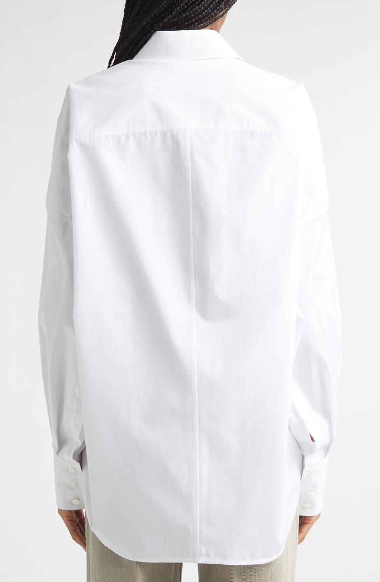Stella McCartney Lace Panel Poplin Shirt, Alternate, color, Pure White