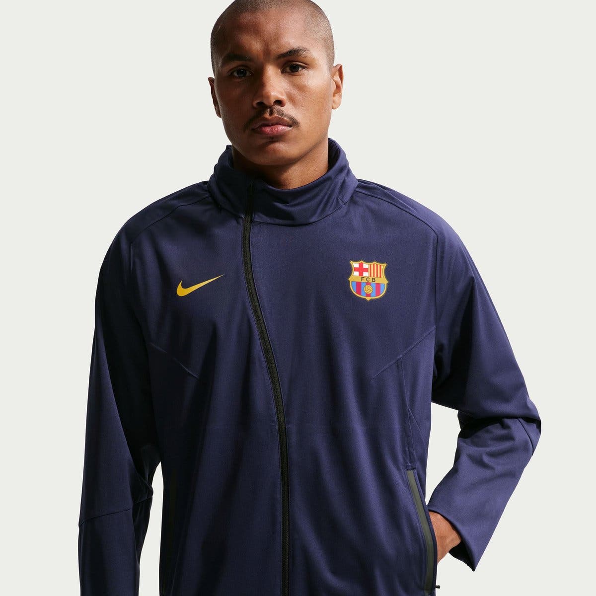 Nike Men's Nike Blue Barcelona Strike Shield Full-Zip Hooded Rain ...