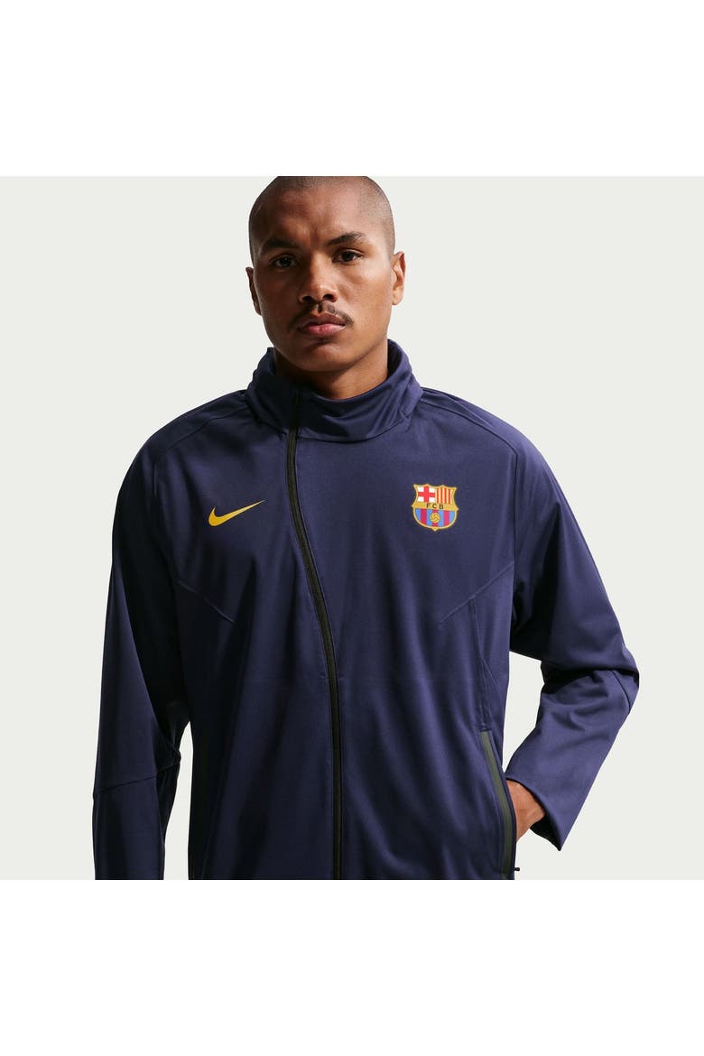 Men's Nike Blue Barcelona Strike Shield Full-Zip Hooded Rain Jacket, Alternate, color, Blue