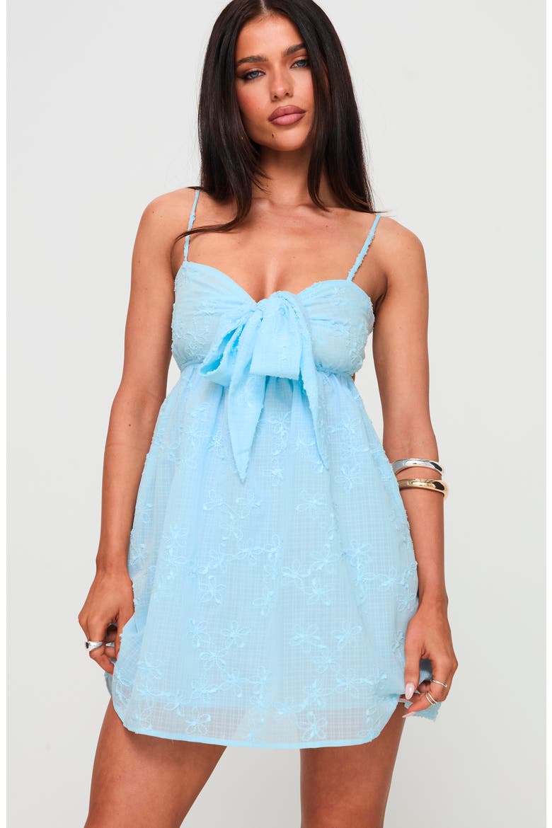 Granno Tie Front Minidress, Alternate, color, BLUE