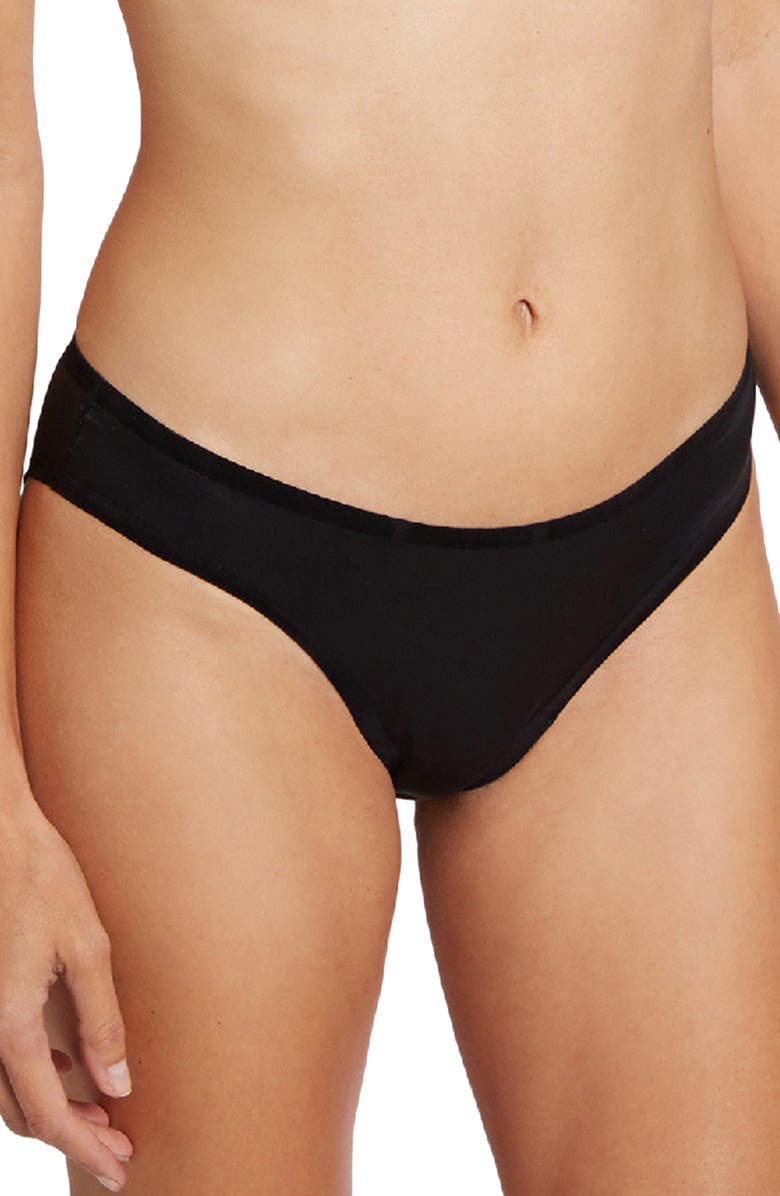 Wolford Sheer Touch Tanga, Main, color, Black