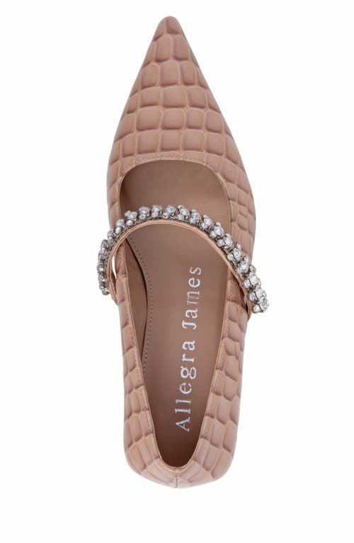 Allegra James Antonella Embossed Leather Pump In Beige