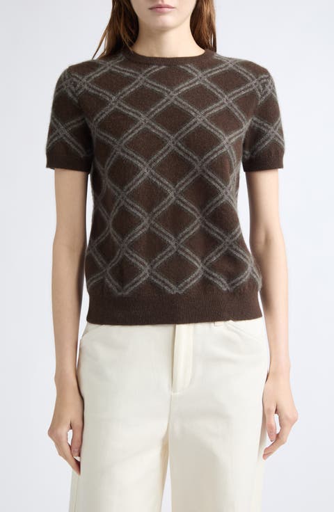 Diamond Plaid Cashmere Sweater