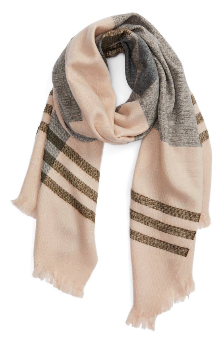 Sole Society Classic Plaid Blanket Scarf, Alternate, color, 