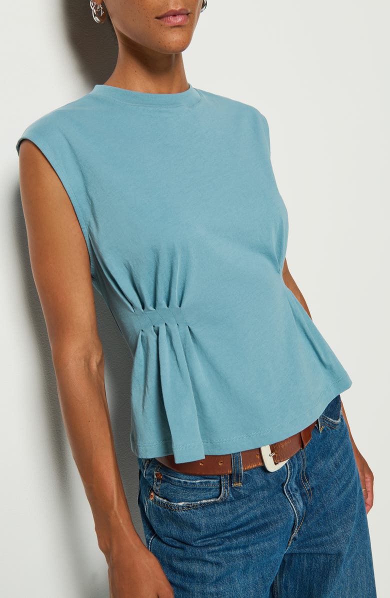 Nation LTD Meg Pleated Organic Cotton Top, Main, color, Smokey Blue