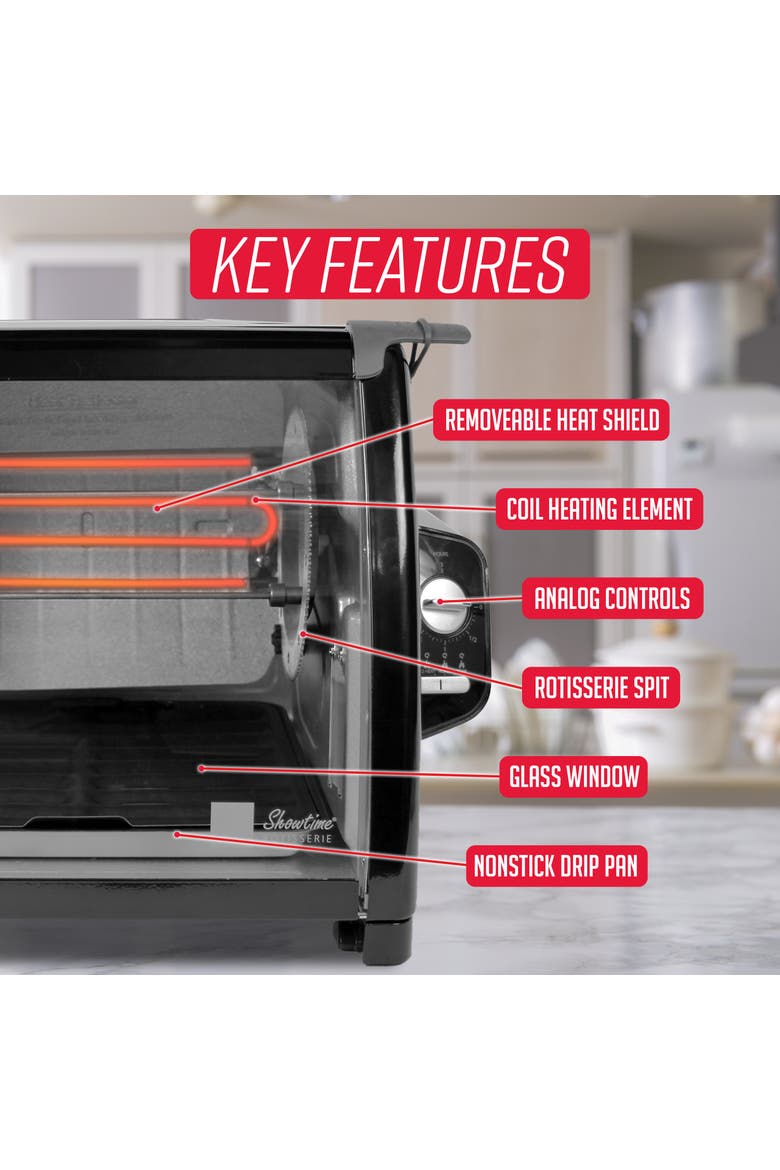 Modern Rotisserie Oven, Large Capacity (15lbs) Countertop Oven, Multi-Purpose Basket for Versatile Cooking, Easy-to-Use Controls, Alternate, color, Black