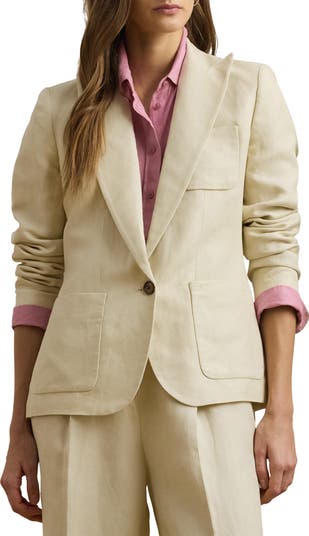 Lauren Ralph Lauren Linen Blend Twill Blazer | Nordstrom