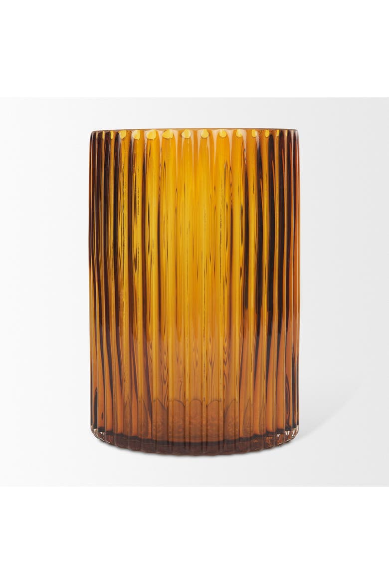 Dawn Ribbed Glass Vase, Alternate, color, Yellow