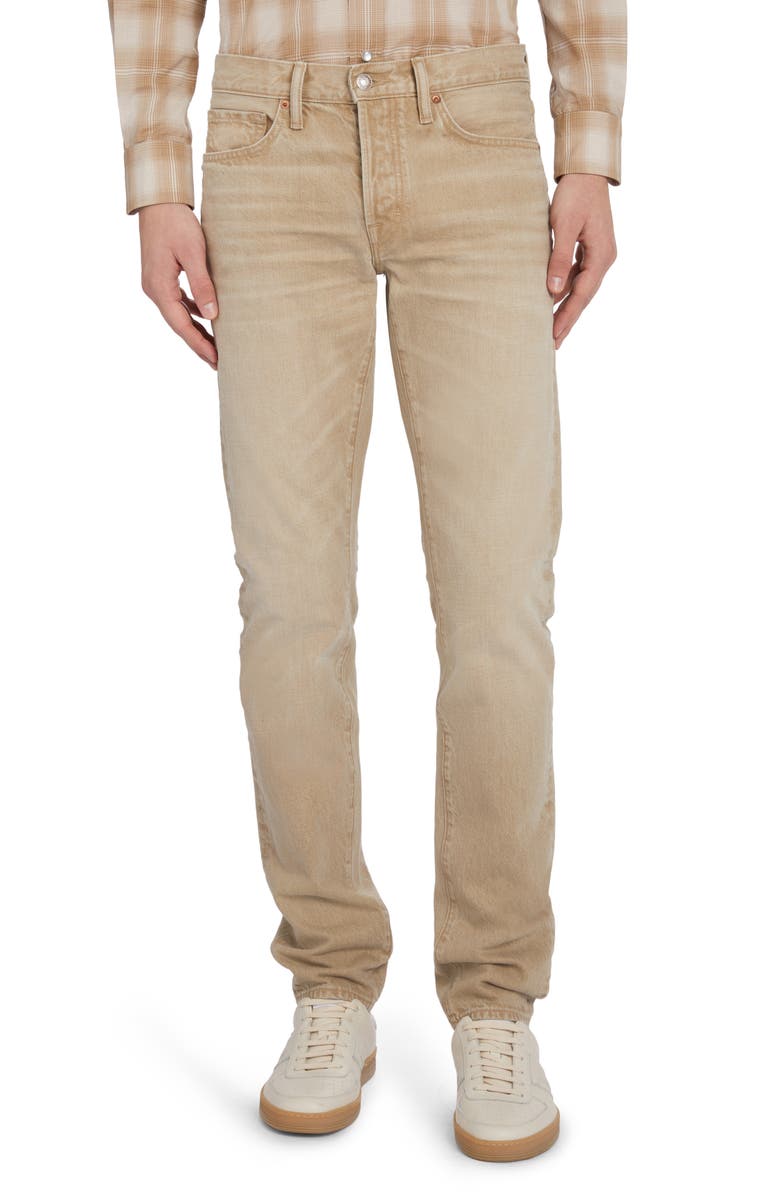 TOM FORD Slim Fit Jeans, Main, color, Dark Sand