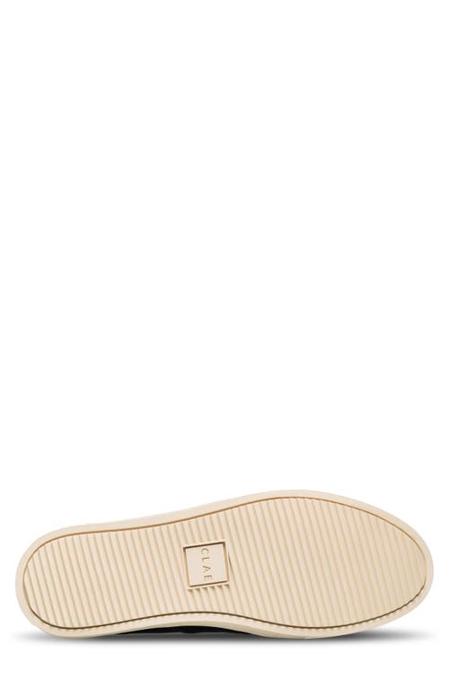Clae Davis Perforated Low Top Sneaker In Black Leather Cashmere