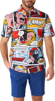 OppoSuits Danger Days Stretch Short Sleeve Button-Up Shirt