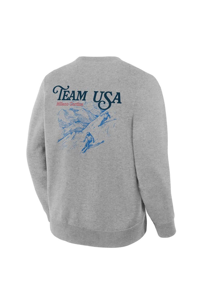 Men's Fanatics Heather Gray Team USA Milano Cortina 2026 Winter Olympics Skiing Sweatshirt, Alternate, color, Heather Gray