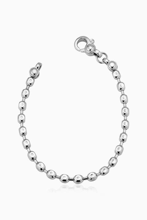 Mens Axis Bead Bracelet in Sterling Silver