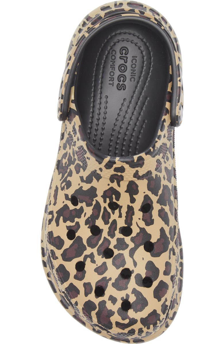 CROCS Bae Animal Platform Clog, Alternate, color, Sepia Leopard