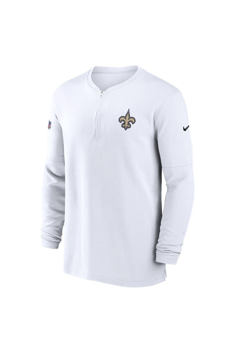 Men's Nike  White New Orleans Saints 2023 Sideline Performance Long Sleeve Quarter-Zip Top, Alternate, color, White