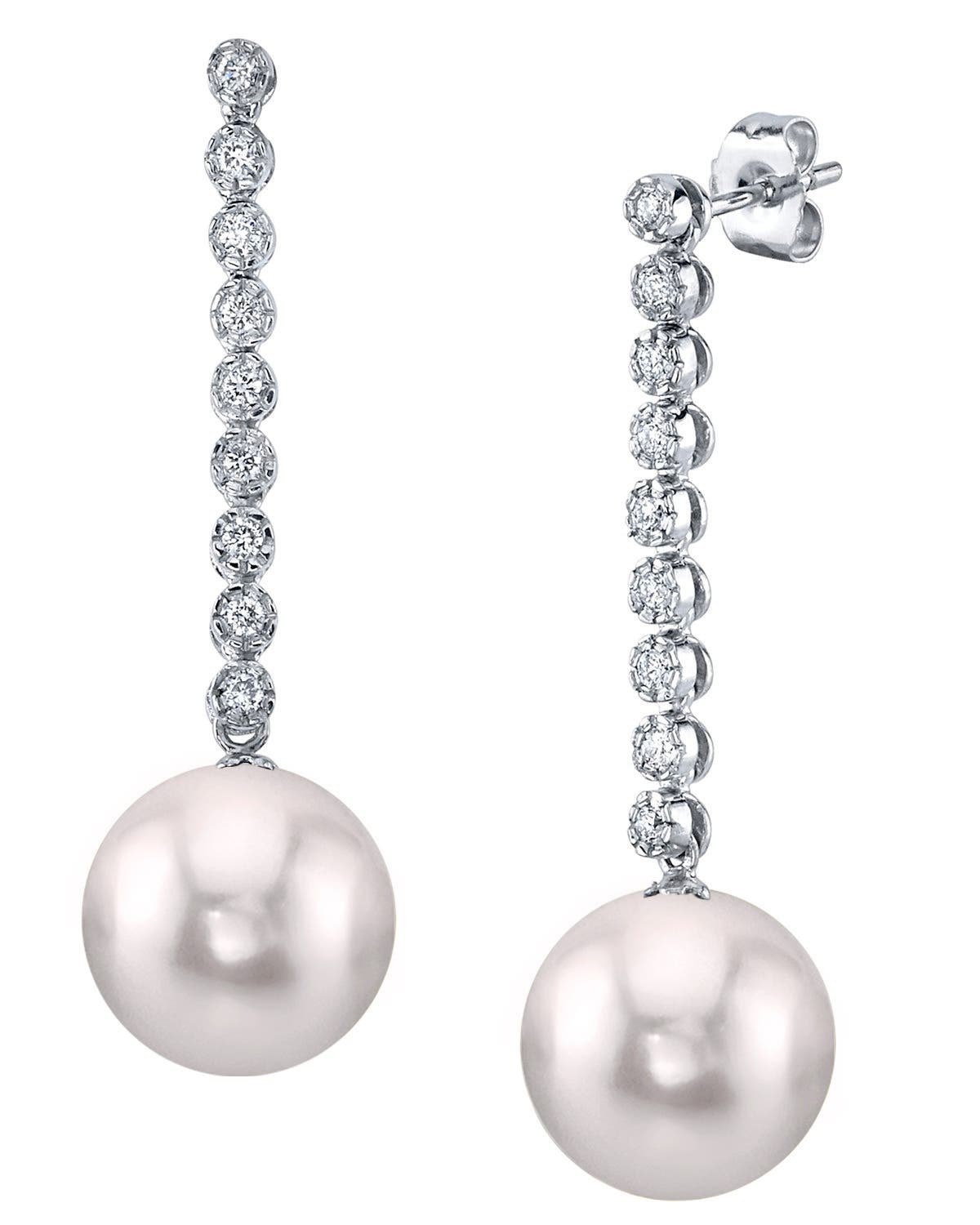 The Pearl Source Japanese Akoya Pearl Serena Earrings In White Gold