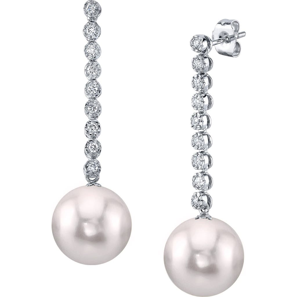 The Pearl Source Japanese Akoya Pearl Serena Earrings In White Gold