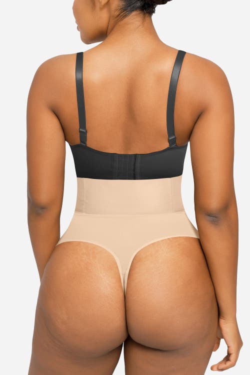 Shapellx High-rise Body Sculpting Thong In Tres Naturale