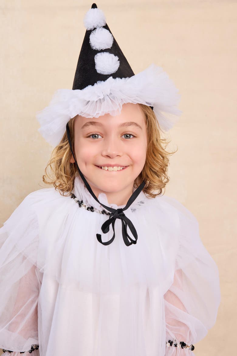Pierrot Clown Shirt for Kids, Alternate, color, White