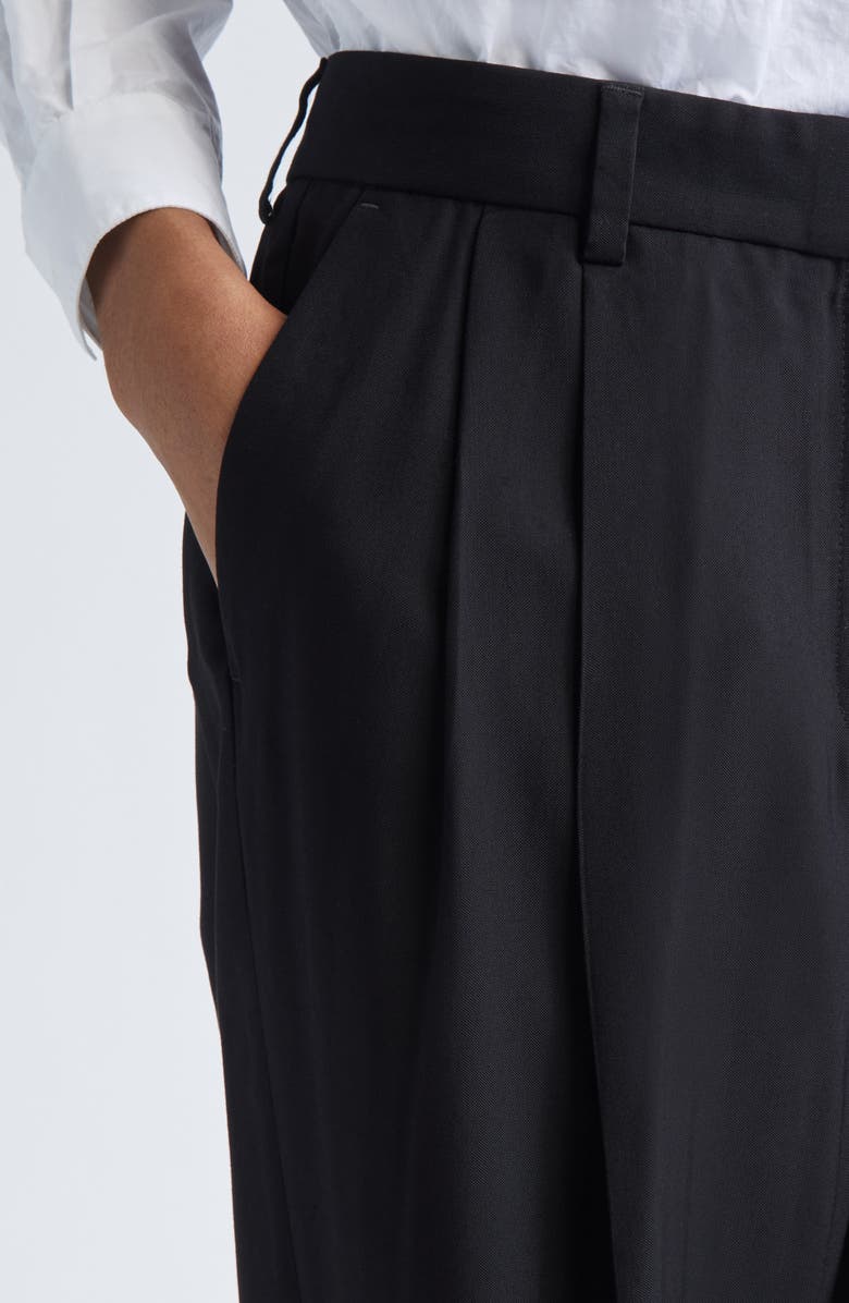 TOTEME Double Pleat Straight Leg Trosuers, Alternate, color, Black
