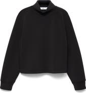 MANGO Mock Neck Sweatshirt