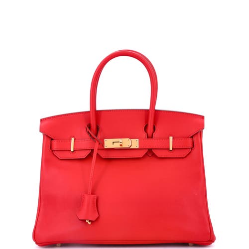Pre-owned Hermes  Hermes Birkin Handbag Red Jonathan With Gold Hardware 30