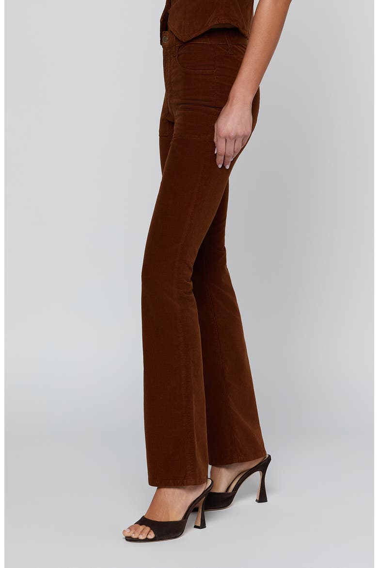 Saffia High Waist Slim Straight Corduroy Pants, Alternate, color, JAVA