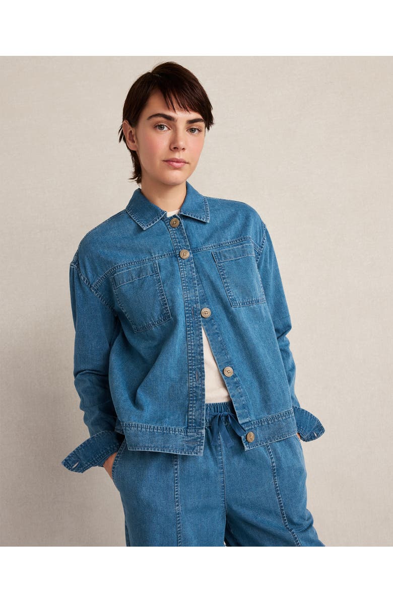 Haven Well Within Organic Cotton Denim Boxy Jacket, Main, color, Indigo Wash
