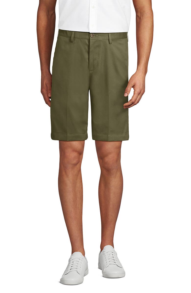 Lands' End Comfort Waist 9" No Iron Chino Shorts, Main, color, River Stone Green