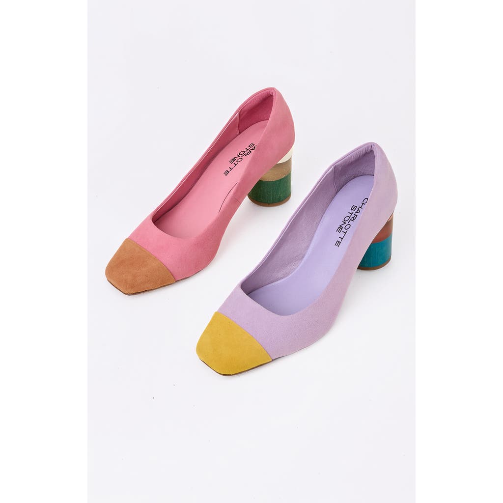 Charlotte Stone Risa Mismatch Cap Toe Pump In Multi