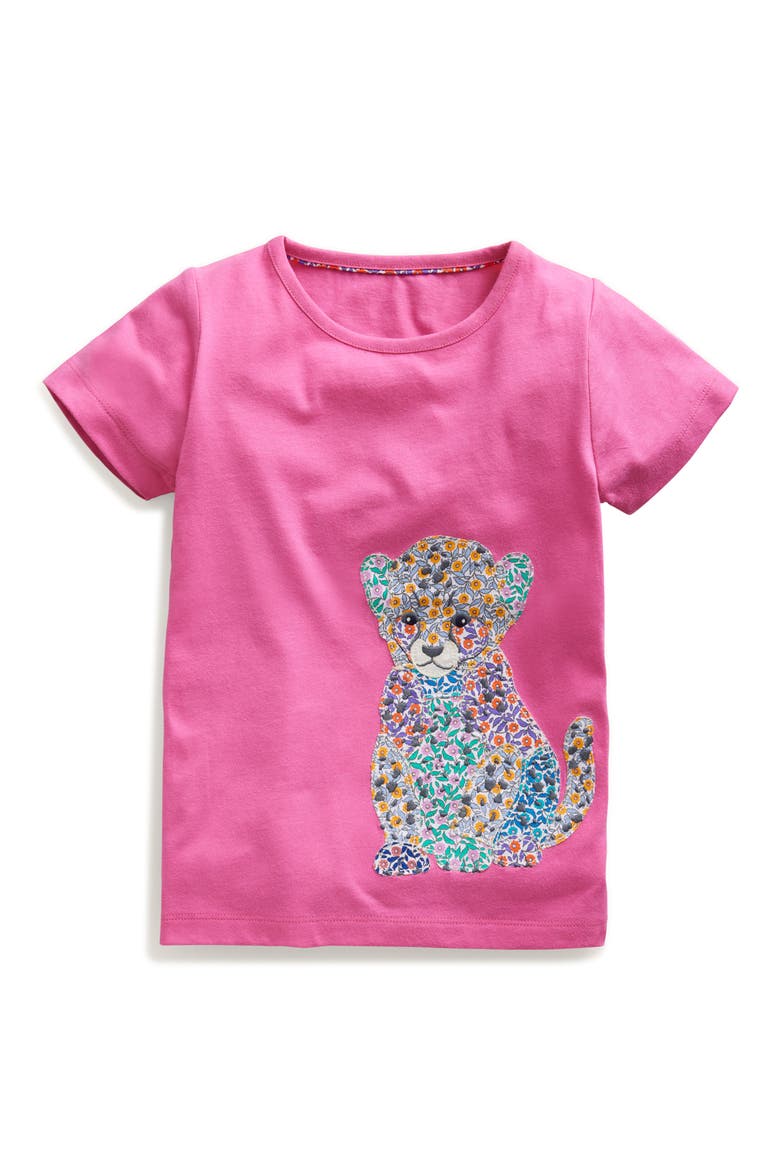 Kids' Appliqué T-Shirt, Main, color, PINK BABY LEOPARD