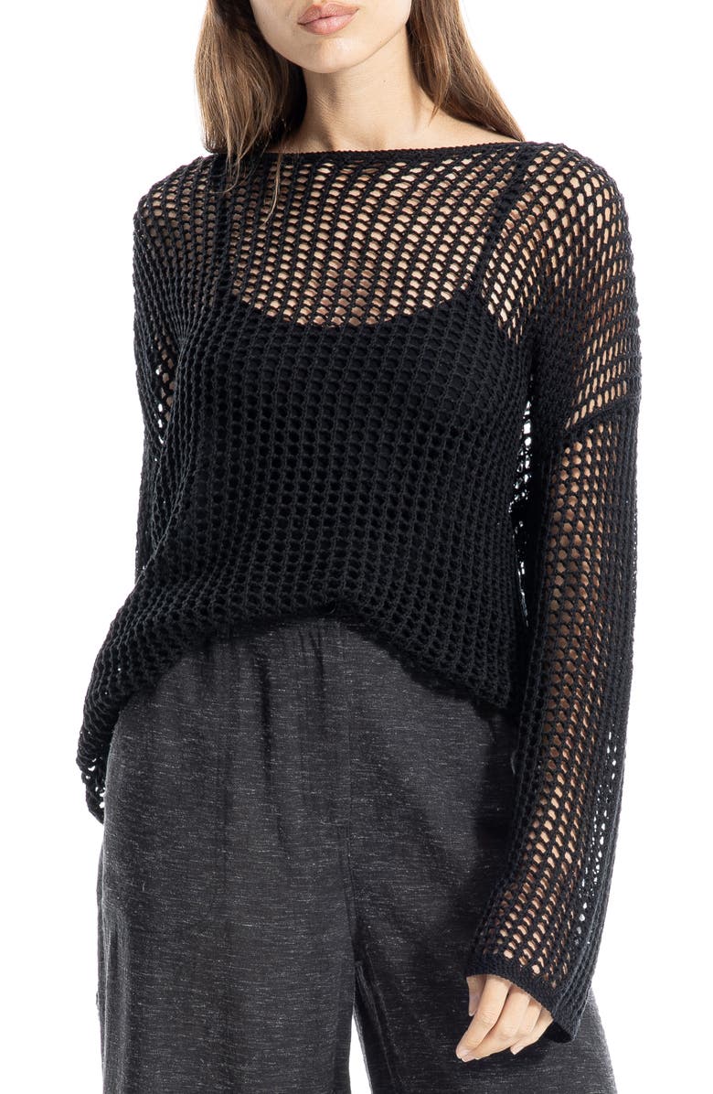 MAX STUDIO Oversize Open Knit Sweater, Alternate, color, 