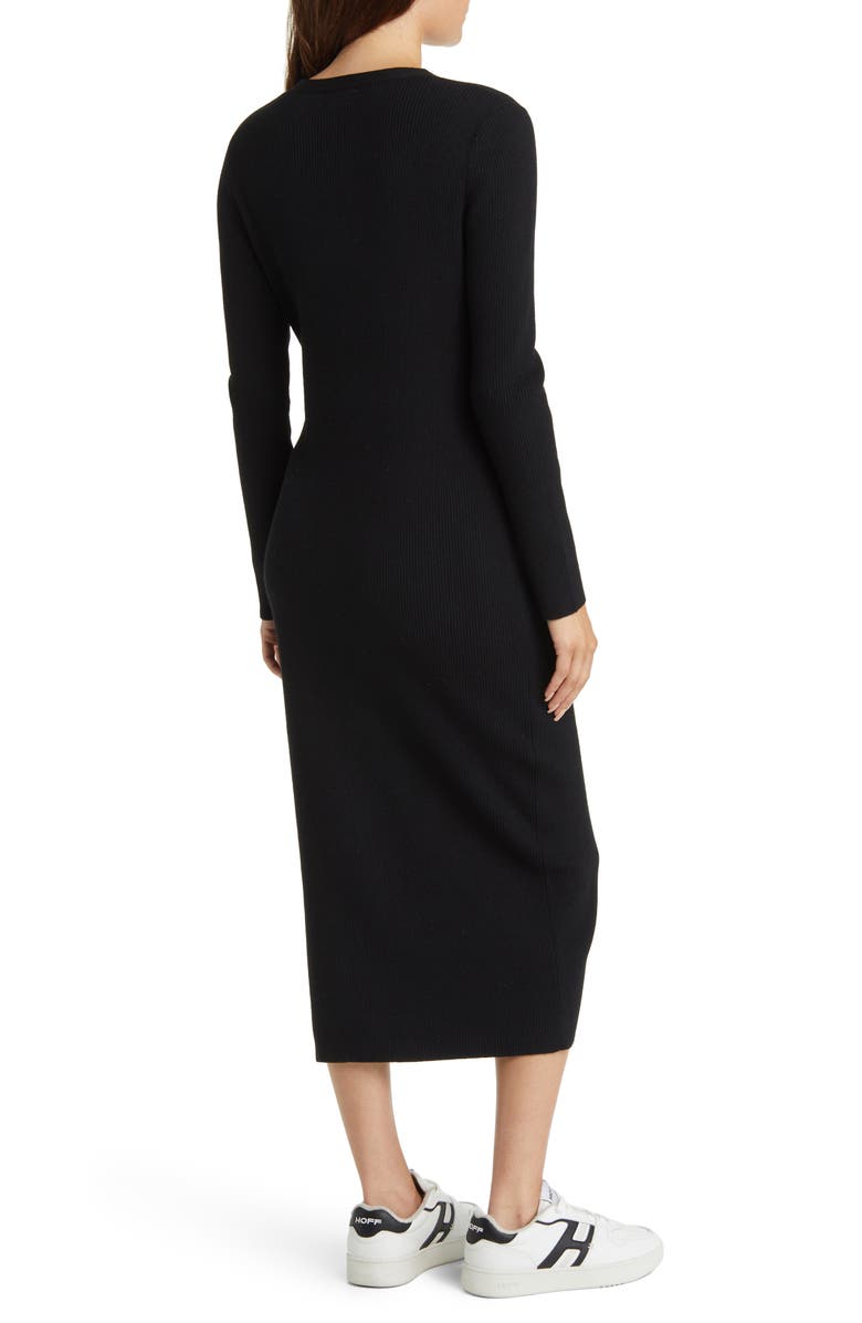 Caslon<sup>®</sup> Long Sleeve Button-Up Rib Sweater Dress, Alternate, color,