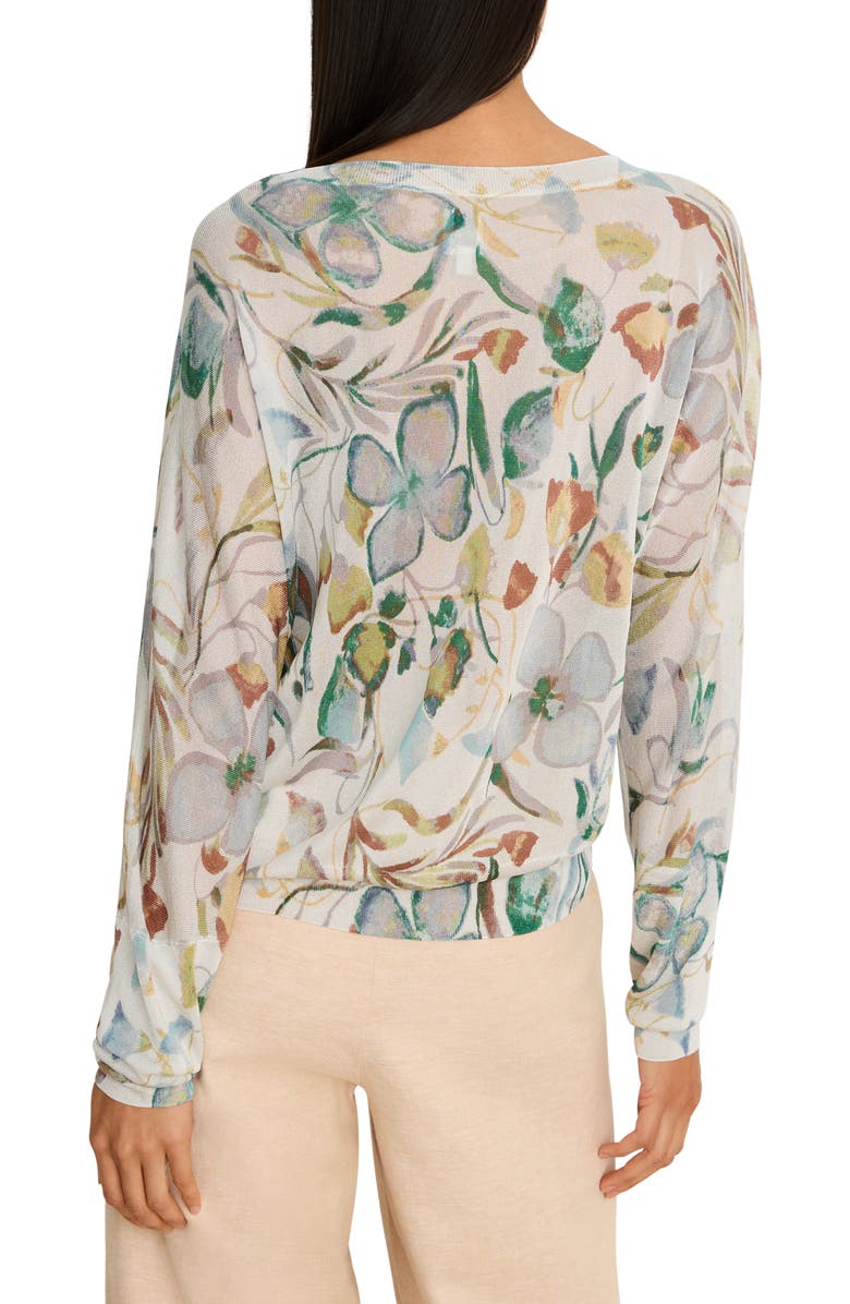NIC+ZOE Pressed Flowers Metallic Sweater, Alternate, color, Neutral Multi