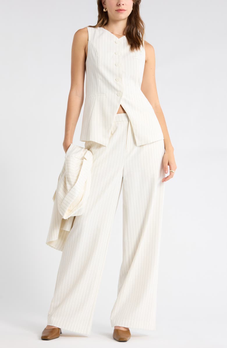 Leith Stripe Trousers, Main, color, Ivory- Grey Chia Pinstripe