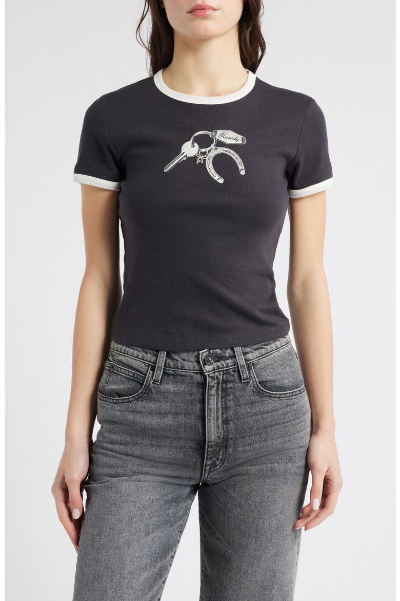 Keyring Charm Ringer Graphic T-Shirt, Main, color, PHANTOM