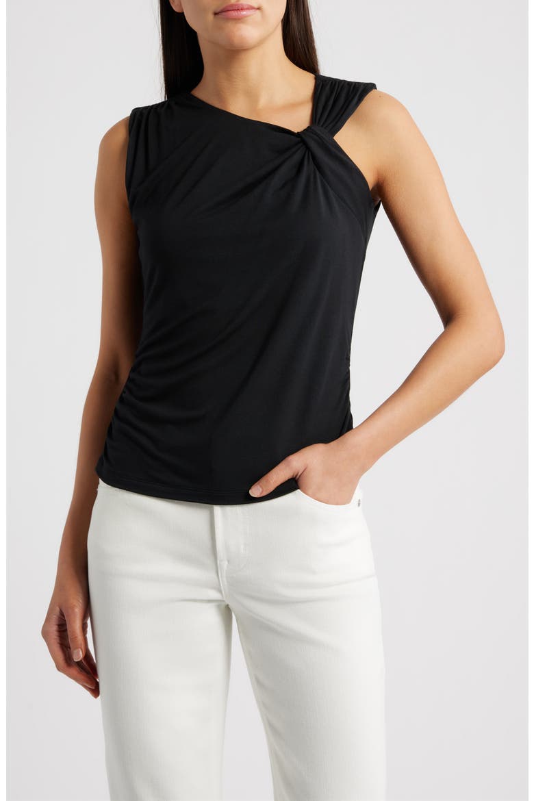 Asymmetric Neck Sleeveless Top, Main, color, BLACK