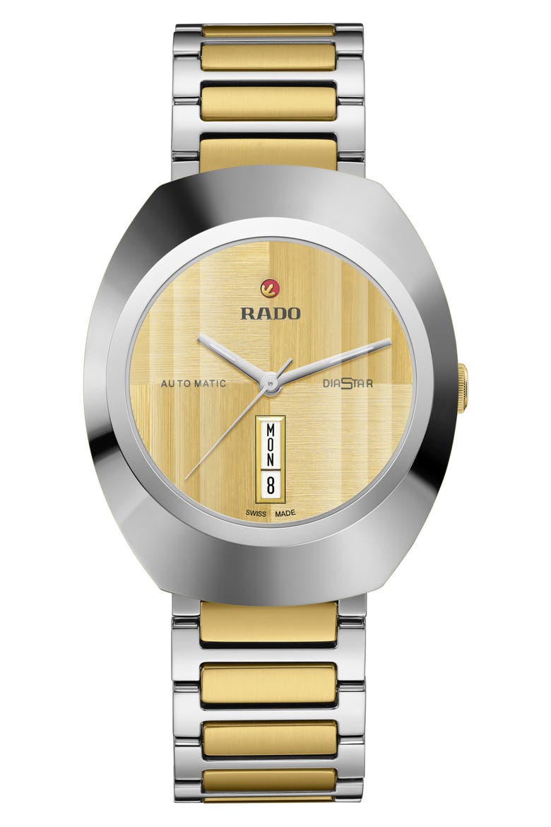 DiaStar Original Automatic Bracelet Watch, 38mm, Main, color, BRUSHED GOLD/ SILVER
