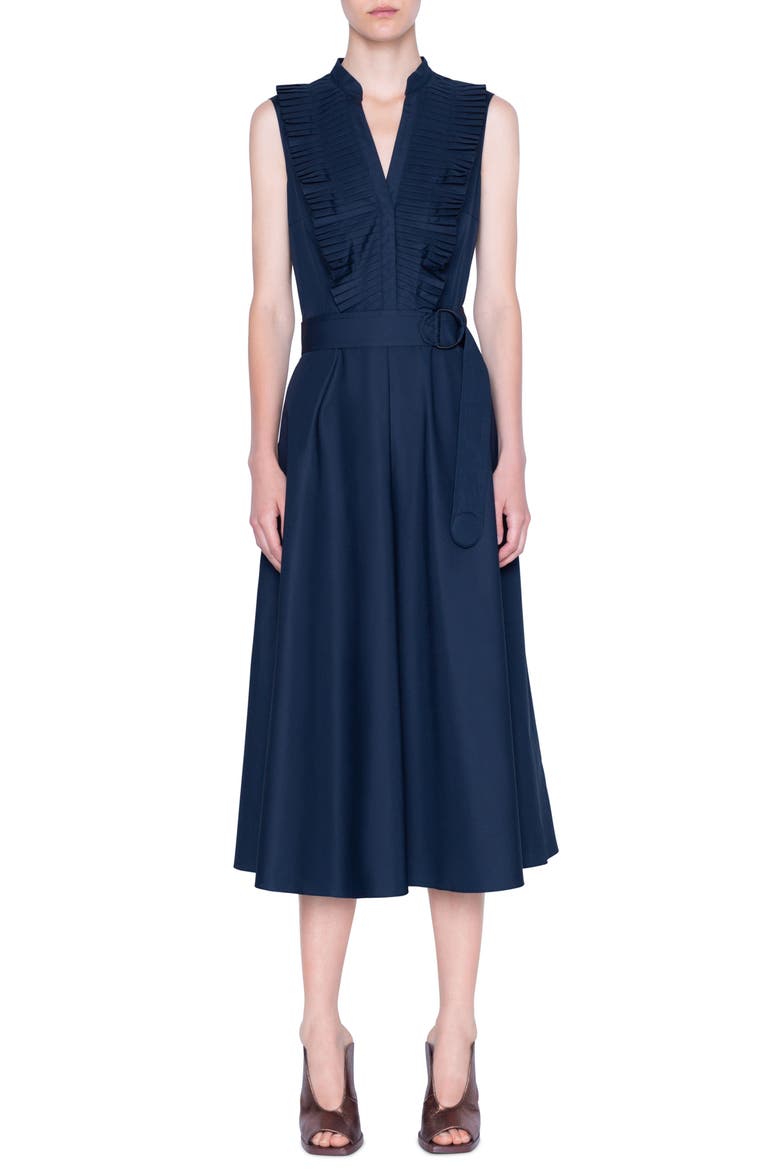 Ruffle Sleeveless Midi Dress, Main, color, NIGHT SKY