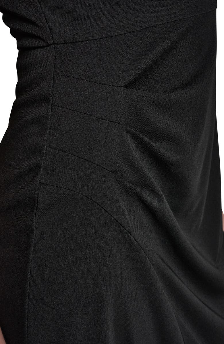 Donna Karan New York Cowl Neck Satin Midi Dress, Alternate, color, Black