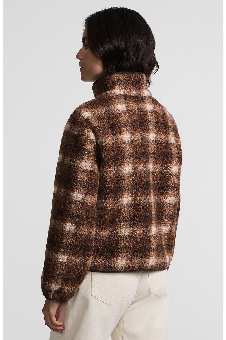 Boucle Fleece Jacket, Alternate, color, Rich Coffee Tonal Plaid