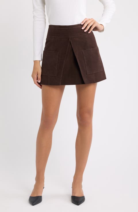 Utility Leather Miniskirt