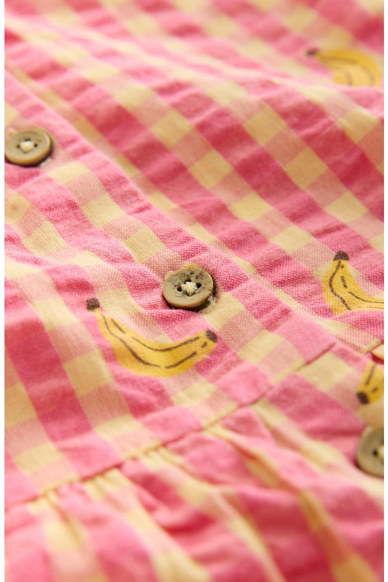 Kids' Gingham Cotton Romper, Alternate, color, PINK