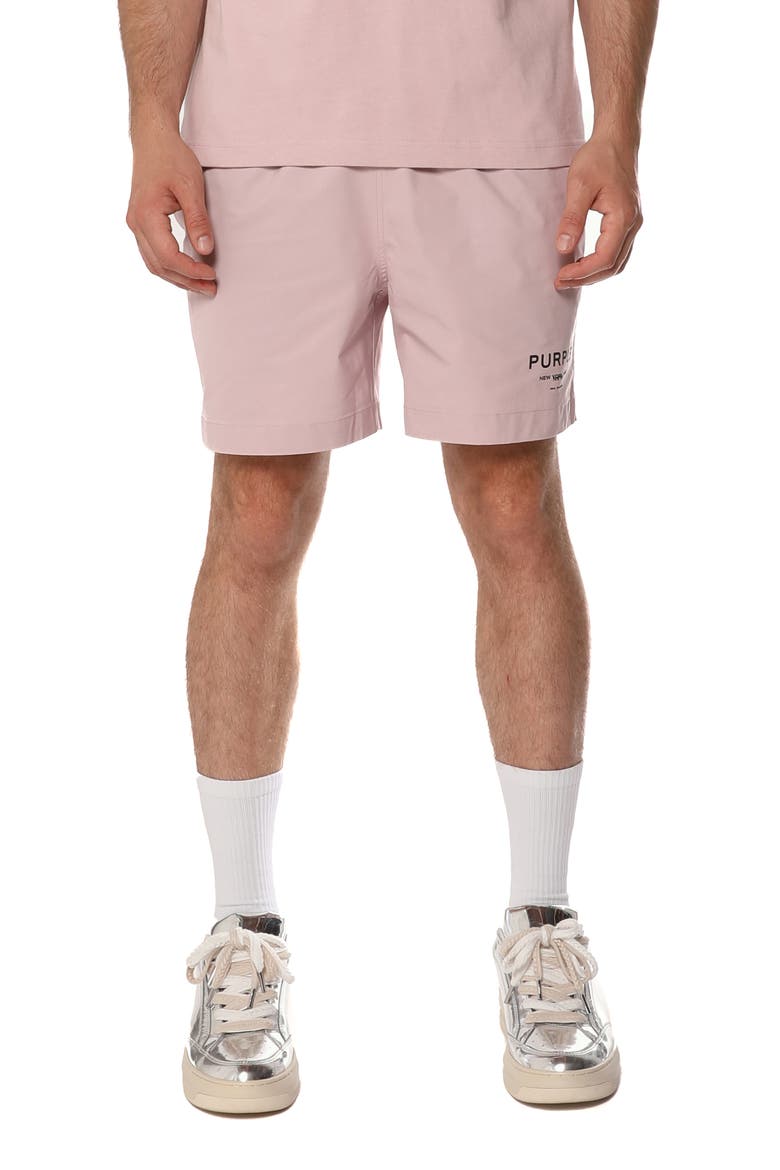 All Around Water Repellent Drawstring Shorts, Main, color, PINK