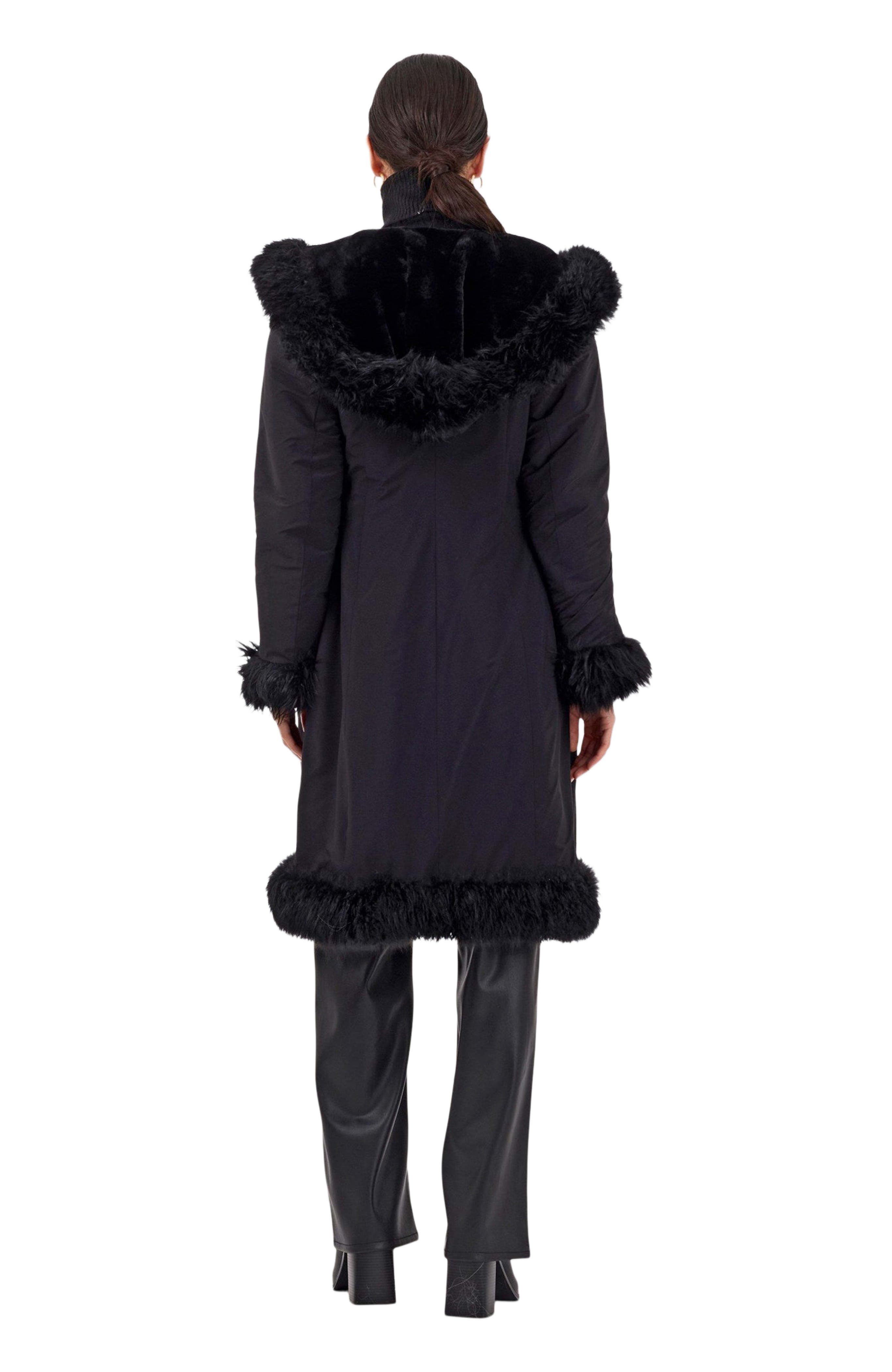 Reversible Genuine Shearling Hooded Jacket - image 2