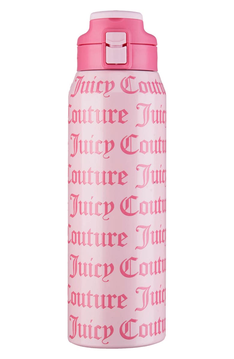 Juicy Couture Glam Getaway Logo Flip Hydration Stainless Steel Tumbler, Main, color, Ballerina Pink