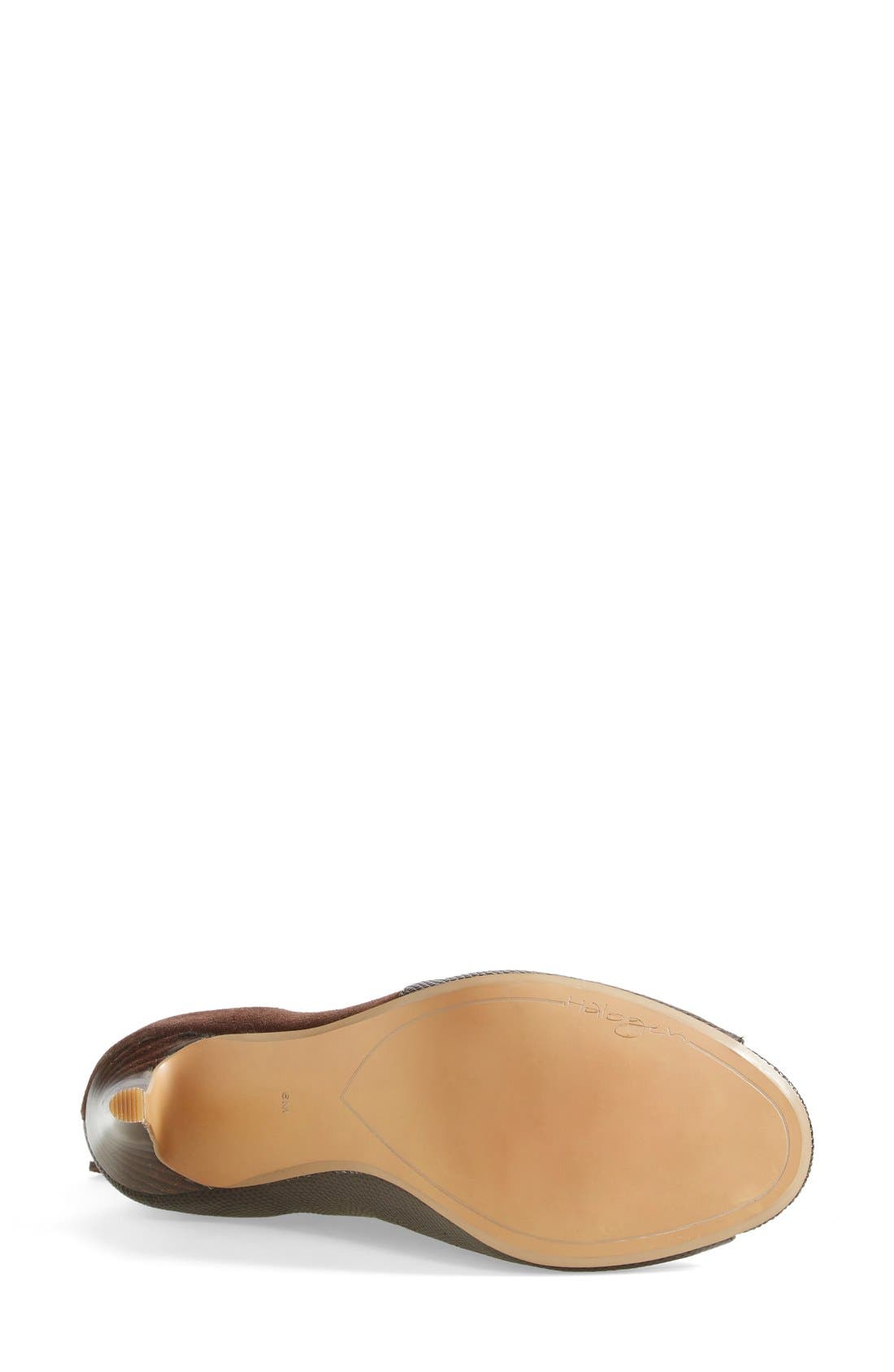 'Riley' Open Toe Bootie, Alternate, color, CHOCOLATE