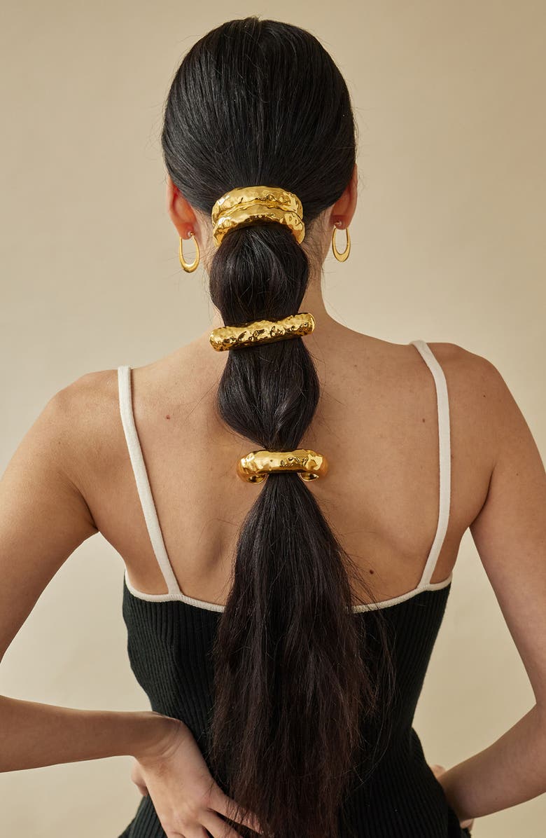 LELET NY Hammered Metal Ponytail Cuff, Alternate, color, Gold